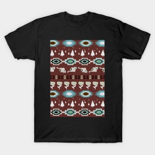 Winter pattern with cats and flowers T-Shirt